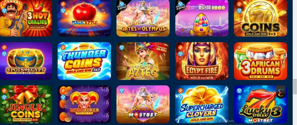 Slots no Mostbet Casino